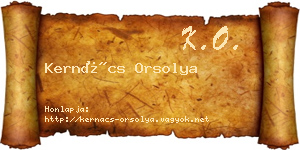 Kernács Orsolya névjegykártya